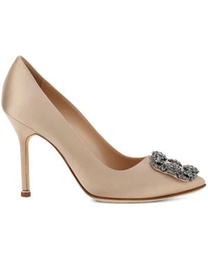 Manolo Blahnik Hangisi Court Shoes - Natural