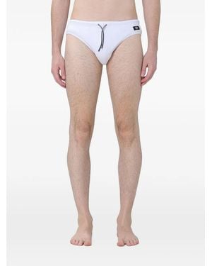 Emporio Armani Costume Da Bagno Con Applicazione - Bianco