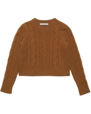 Acne Studios Cashmere Cable-Knit Sweater - Brown