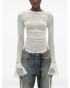 Ann Demeulemeester レースディテール トップ - グレー