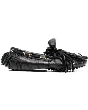 13 09 SR Fringed-Leather Loafers - Black