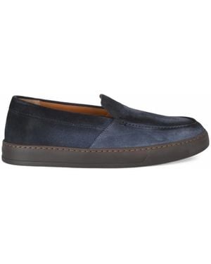 Doucal's Suede-Finish Slip-On Sneakers - Blue
