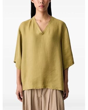 ViCOLO V-Neck Wide-Sleeve Top - Natural