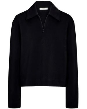 Vince Collared Zip Polo Shirt - Black