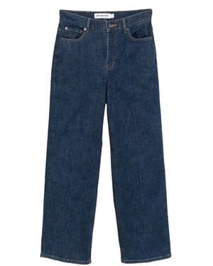 Self-Portrait Logo-Patch Straight-Leg Jeans - Blue