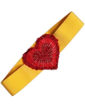Dolce & Gabbana Heart-Patch Grosgrain Belt - Orange