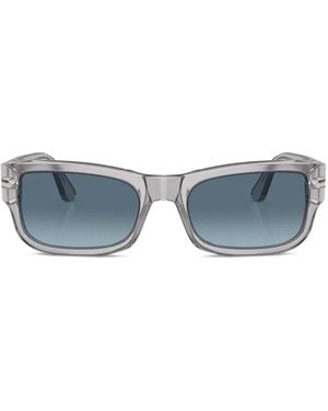 Persol Transparent-Frame Rectangle Sunglasses - Blue