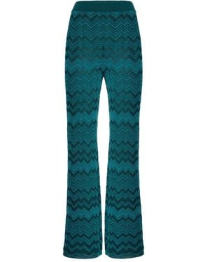 Missoni シェブロンパターン ニットパンツ - グリーン