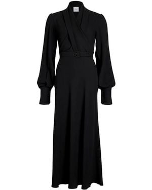 Patou Maxikleid in Wickeloptik - Schwarz
