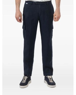 04651/ A trip in a bag Cargo-pockets Straight-leg Trousers - Blue