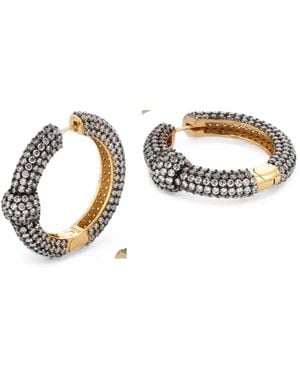 Poche Paris Harmony Crystal Hoop Earrings - White