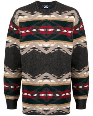 Junya Watanabe Intarsia-Knit Jumper - Grey