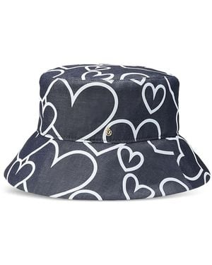 Maison Michel Harper Heart-Pattern Hat - Blue