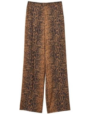 Twinset Pantalon Ample À Imprimé Peau De Python - Brown