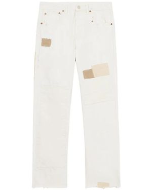 Fortela 965 John Patchwork Frayed Jeans - White