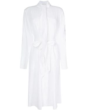 Peter Do Belted-Waist Button-Down Dress - White