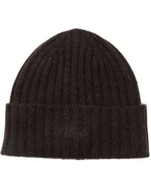 MC2 Saint Barth Ribbed Knit Wengen Cashmere Beanie - Black