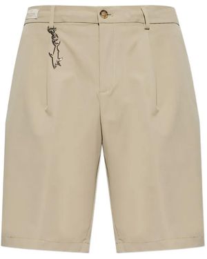 Paul & Shark Short Plissé À Taille Ceinturée - Natural