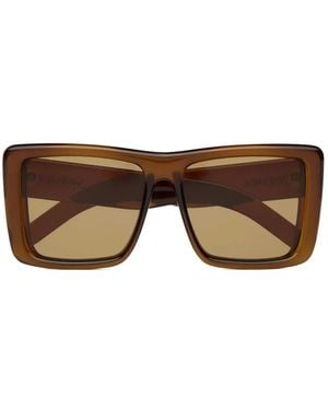 Saint Laurent 900 Howl Sonnenbrille Mit Eckigem Gestell - Braun