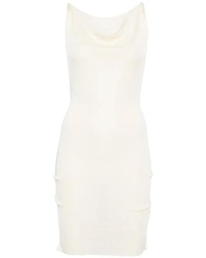 Isa Boulder Cowl-Neck Mini Dress - White