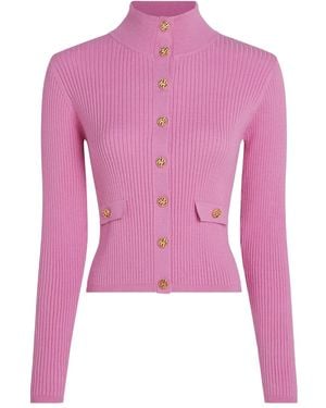 Karl Lagerfeld Geribbeld Vest Met Hoge Hals - Roze