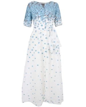 Baruni Lobelia Floral-Print Tie Maxi Dress - Blue