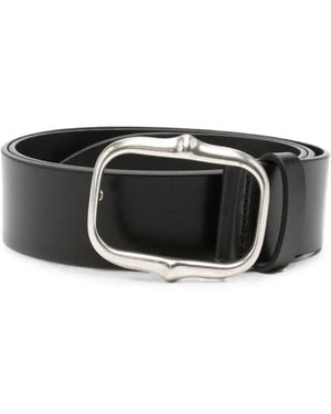 Isabel Marant Sculptural-Buckle Leather Belt - Black