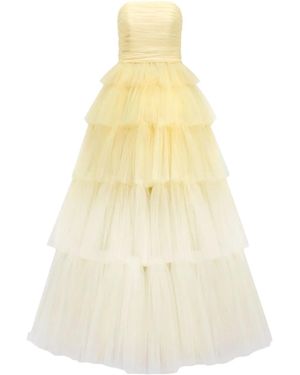 Jenny Packham Adore Tiered Bow Gown - Yellow