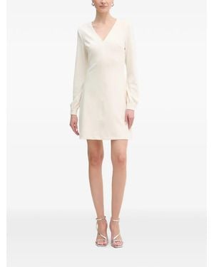 Guess Evelina V-Neck Long-Sleeve Mini Dress - White