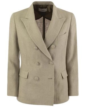 SAULINA Anna Double-Breasted Blazer - Natural