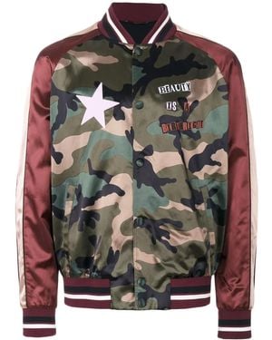 Valentino Garavani X Jamie Reid Satin Bomber Jacket - Grey