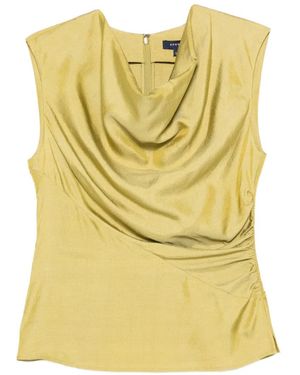 Soeur Eclat Cowlneck Ruched Blouse - Yellow