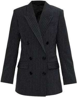Isabel Marant Jevima Pinstripe Double-Breasted Blazer - Black