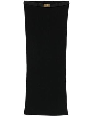 Elisabetta Franchi Jupe Mi-Longue À Taille Haute - Black