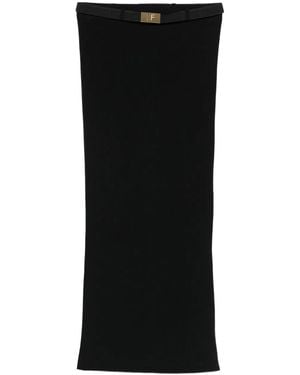 Elisabetta Franchi Jupe Mi-Longue À Taille Haute - Black