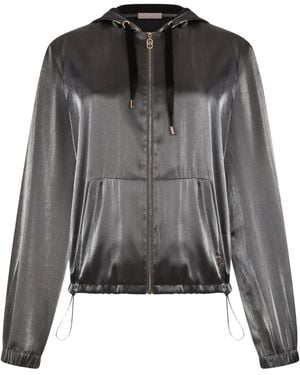 Liu Jo Laminated Hooded Jacket - Grey