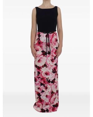 Dolce & Gabbana Floral-Print Silk Dress - Red