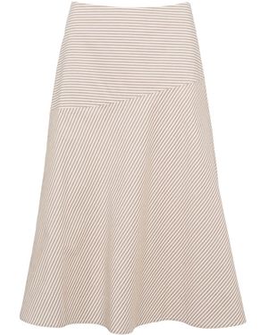 Yves Salomon Cotton A-Line Skirt - Natural