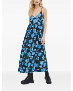 Lovechild 1979 Mimi Floral-Print Tie-Strap Midi Dress - Blue