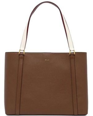 Bally Code Leren Shopper - Bruin
