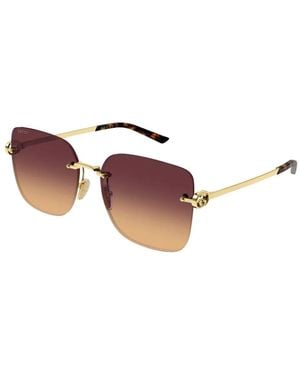 Gucci Logo-Detail Square-Frame Sunglasses - Pink