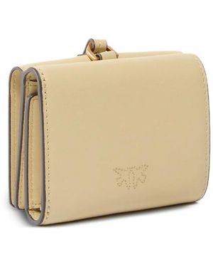 Pinko Logo Leather Wallet - Natural
