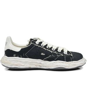 Maison Mihara Yasuhiro Charles Og Sole Ripped-Canvas Trainers - White