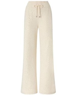 Pinko Fully Rhinestoned Fleece Trousers - White