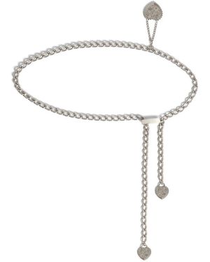 DSquared² Heart-Pendant Chain-Link Belt - White