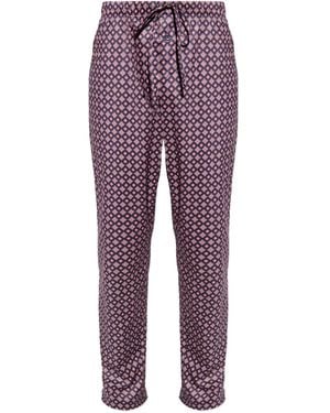 Hanro Patterned Drawstring Pants - Purple