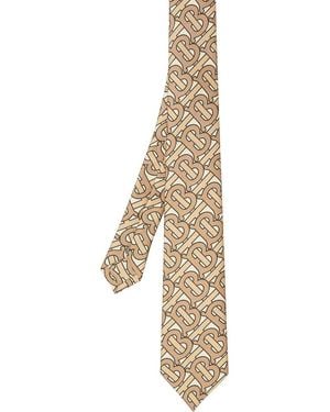 Burberry Classic Cut Monogram Print Silk Tie - Brown