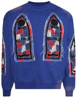 Who Decides War Glory Fabricated Sweatshirt - Blue