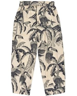 Psophia Printed Trousers - White
