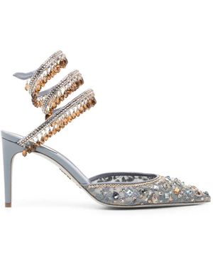 Rene Caovilla 100Mm Christy Crystal-Embellished Court Shoes - White